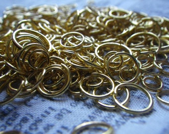 Anillo de salto chapado en oro brillante Mix 4-10 mm 1 onza al menos 200 piezas