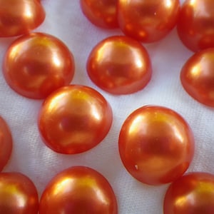 Tangerine Dream 18 mm Rund Perlmutt Acryl Cabochons 20 Stück