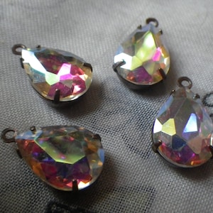 Crystal AB 14x10mm Pear Drops 4 Pcs