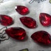 Siam Ruby Red 18x13mm Pear Glass Gems 6 Pcs