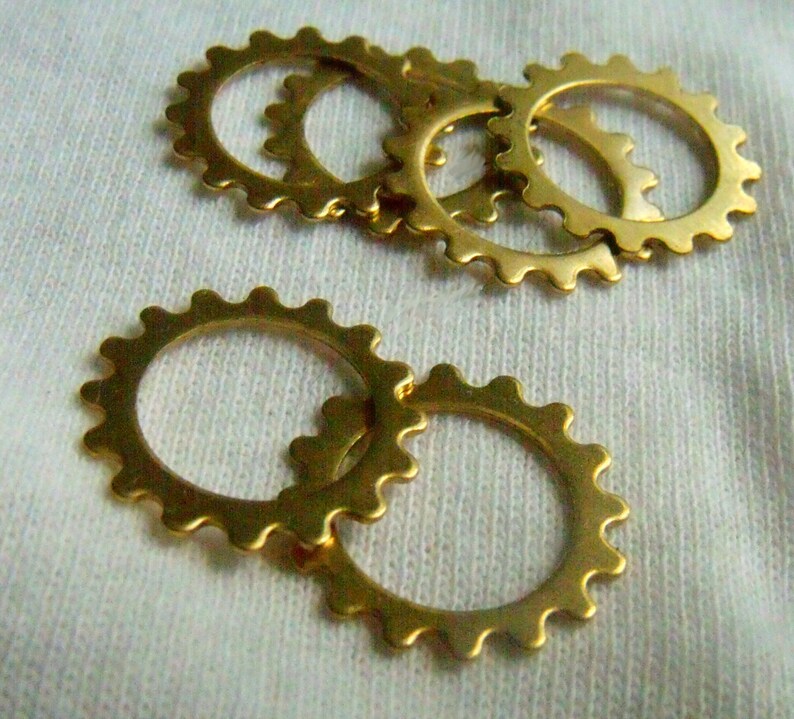 Sprockets Open Gear or Cog Charms Brass Stamp Blanks 16mm 6 Etsy