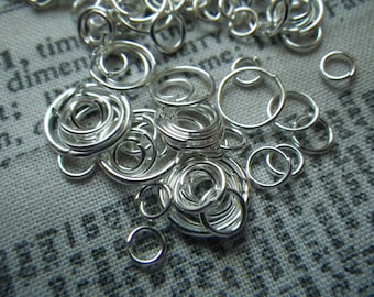 Silver Plated Jump Ring Mix 4-10mm 1 ounce about 200 pieces