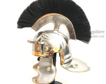 Mittelalterlicher gallischer H römischer Centurio-Helm mit schwarzem Pflaumen-römischem Design eingraviertes Helmgeschenk für ihn