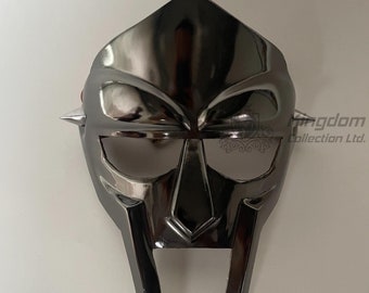 Black MF DOOM Mask Mad-villain Steel Face Armor Medieval Hand-Forged Mask