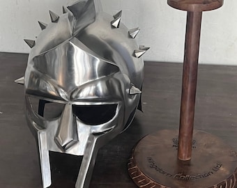 Greek Armour Gladiator helmet with free Display Stand Maximus Decimus Meridians Armour Helmet