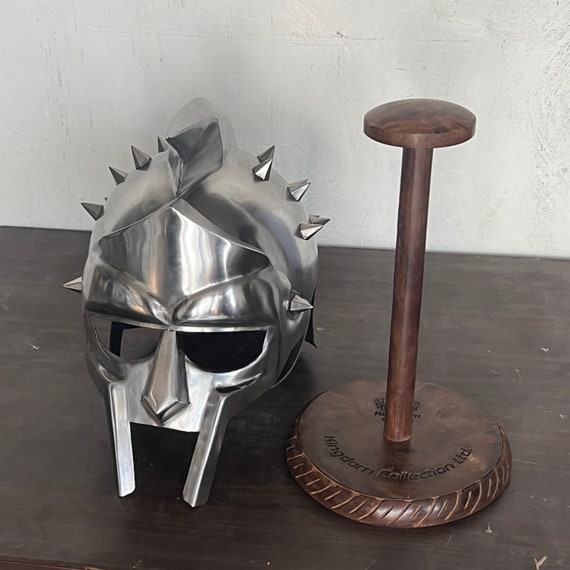 Greek Armour Gladiator helmet with free Display Stand Maximus Decimus Meridians Armour Helmet