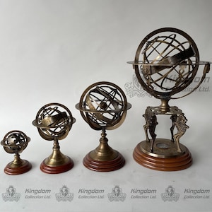 18 Inch Brass Armillary Sphere with Working Compass, Lion Brass Sphere Astrolabe Globe Nautical Marine Tabletop Armillary Sphere Globe