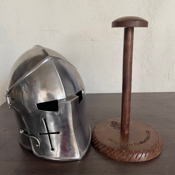 Medieval Barbute Knight Helmet fully wearable helmet for Role Play with Free Display Stand for him gift item