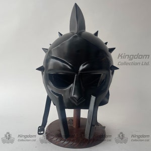 Casco de gladiador con armadura de meridianos Maximus Decimus con soporte de madera, regalo para él