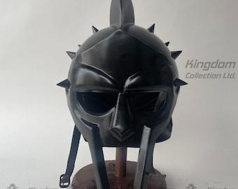 Maximus Decimus Meridians Armour Gladiator Helmet with Wooden Stand Gift for Him
