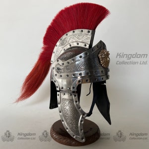 Medieval Roman Centurion Helmet Roman Design Engraved Helmet with Free Wooden Stand Art Collectibles