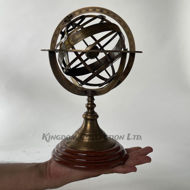 18 Inch Brass Armillary Sphere With Working Compass, Lion Brass Sphere ...