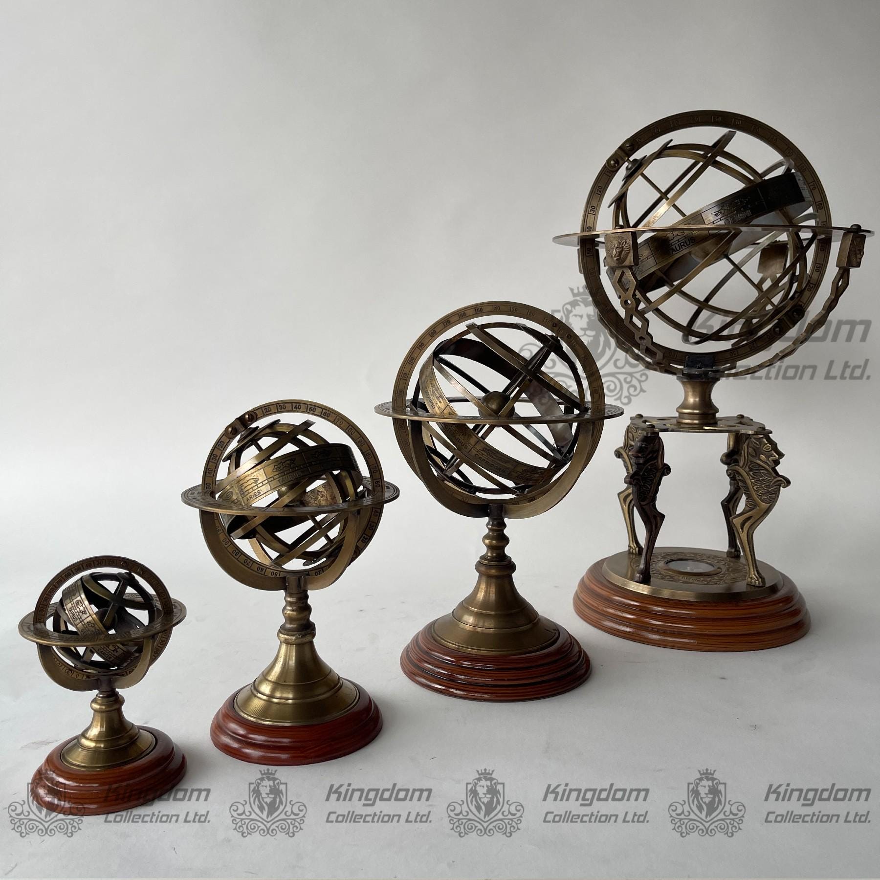 Sphere Compass Model 18 Inch Brass Armillary Sphere With Working Compass, Lion Brass Sphere ...