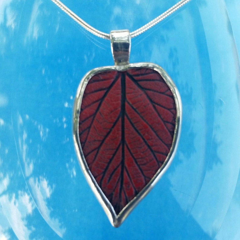 Red and Silver Elm Necklace image 2