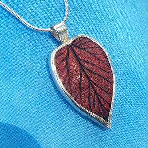 Red and Silver Elm Necklace image 1