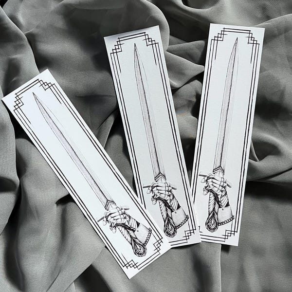 Sword Bookmark • a bookmark for fantasy readers • detailed original design • gothic bookmark