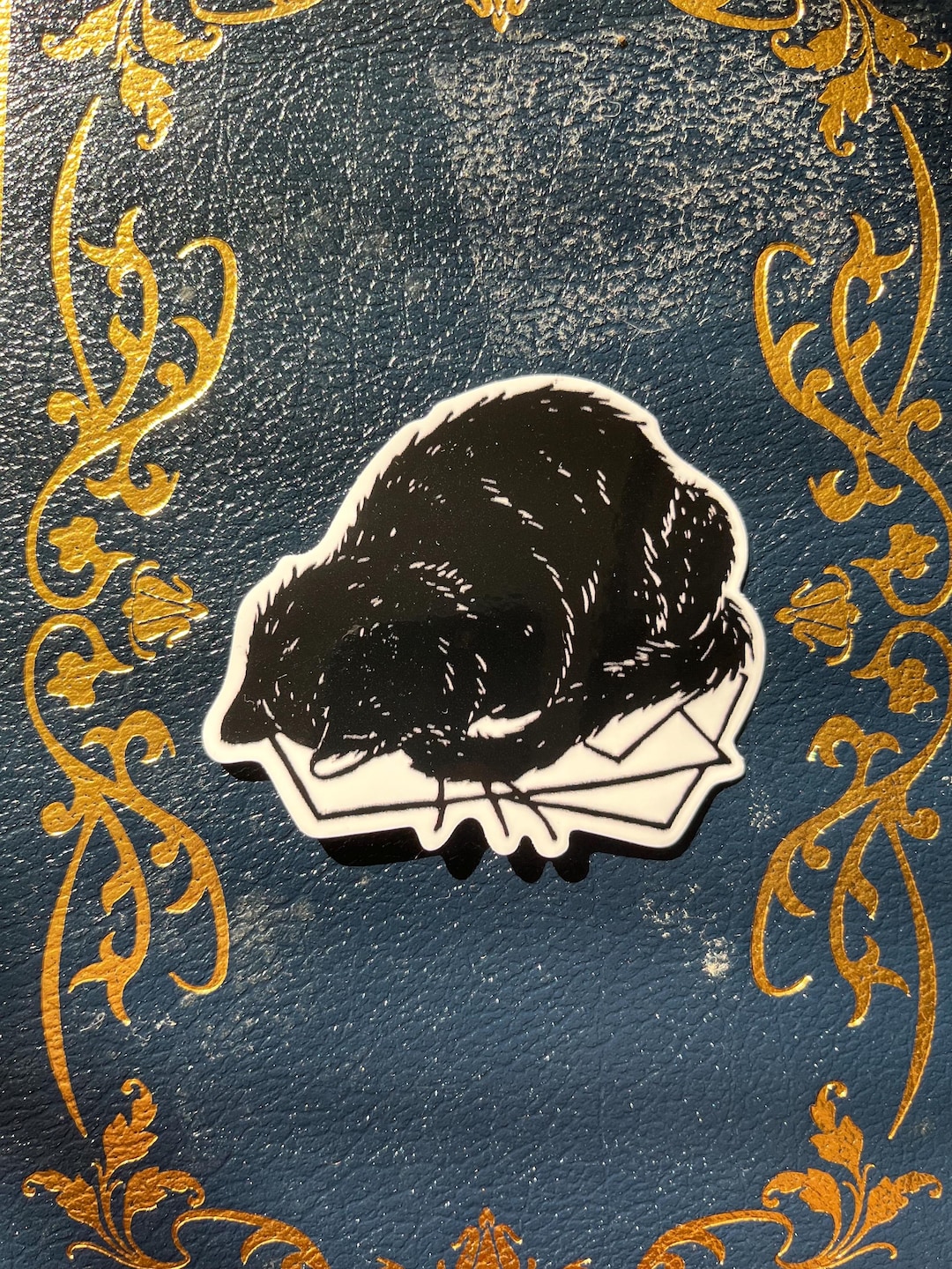 Bonk • Sticker of Cute Black Cat Linocut• Original Animal Illustration ...