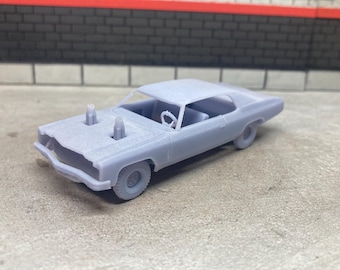 3D Printed 1/64 Scale Mid 1970’s Chevy Caprice / Impala Style Demolition Demo Derby Unpainted Resin (Plastic) Model For Diecast Diorama