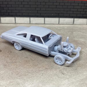 3D Printed 1/64 Scale 1973 Chevy Caprice / Impala Style 2 Door Demolition Demo Derby Unpainted Resin (Plastic) Model For Diecast Diorama