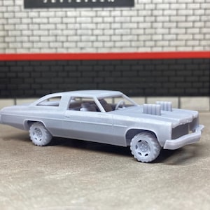 3D Printed 1/64 Scale 1973 Chevy Caprice / Impala Style 2 Door Demolition Demo Derby Unpainted Resin (Plastic) Model For Diecast Diorama