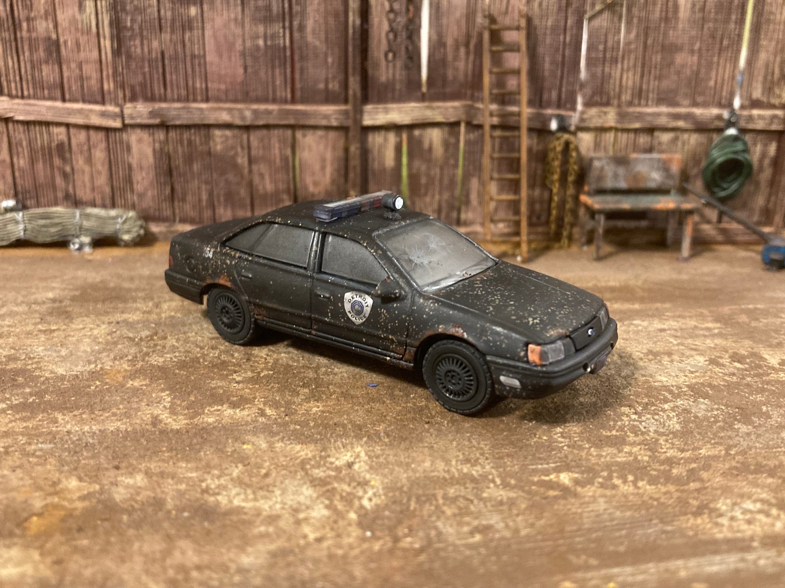 1986 Ford Taurus Police Car Customized 1/64 Scale Diecast Car