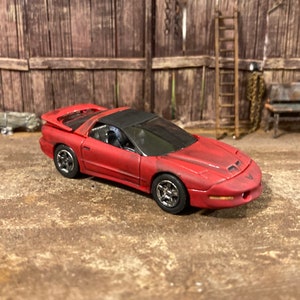 1997 Pontiac Firebird Trans Am Customized 1/64 scale Diecast Car. Custom Barn Find Style. Weathered And Rusty.