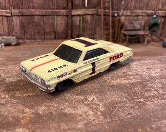 1964 Ford Galaxie NASCAR Customized 1/64 scale Diecast Car Custom Barn Find Style. Weathered Rusty Car For Junkyard Diorama Racing Champions