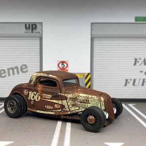 1933 Ford Coupe Hot Rod Rat Rod Car Customized 1/64 Scale Diecast