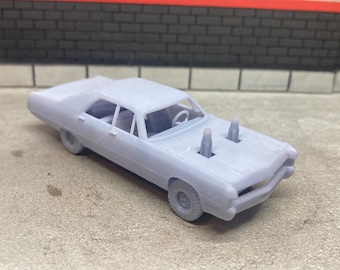 3D Printed 1/64 Scale Early 1970’s Imperial Lebaron Style Demolition Demo Derby Unpainted Resin (Plastic) Model Great For Diecast Diorama