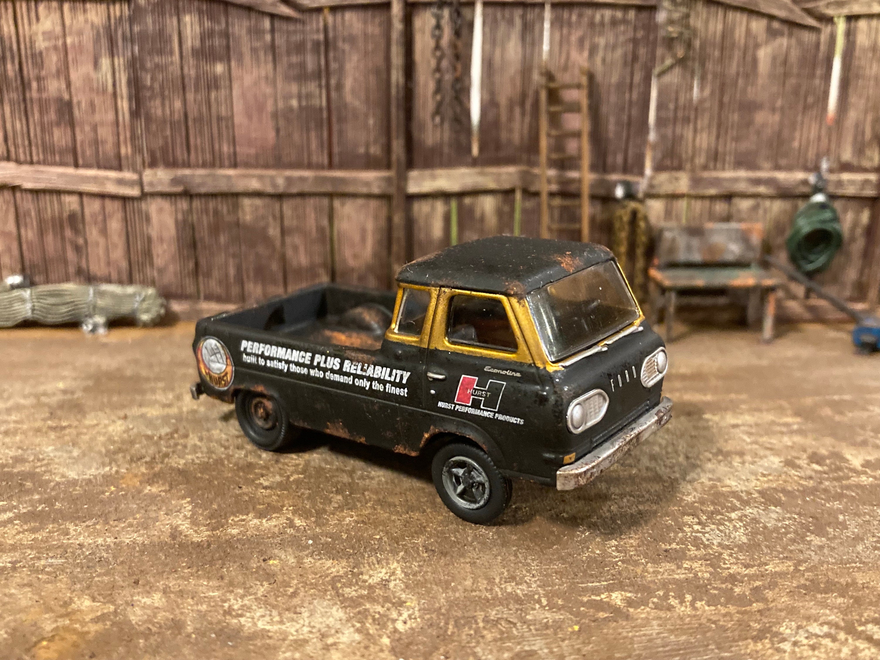 1965 Ford Econoline Pickup Gasser Drag Truck. Customized 1 64 Scale Diecast. Custom Barn Find Style. Weathered and Rusty. Hurst. M2 Machines Etsy UK