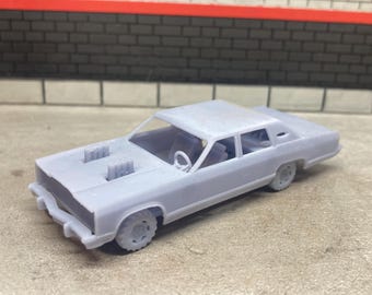 3D Printed 1/64 Scale 1970’s Lincoln 4 Door Style Demolition Demo Derby Unpainted Resin (Plastic) Model Great For Diecast Diorama