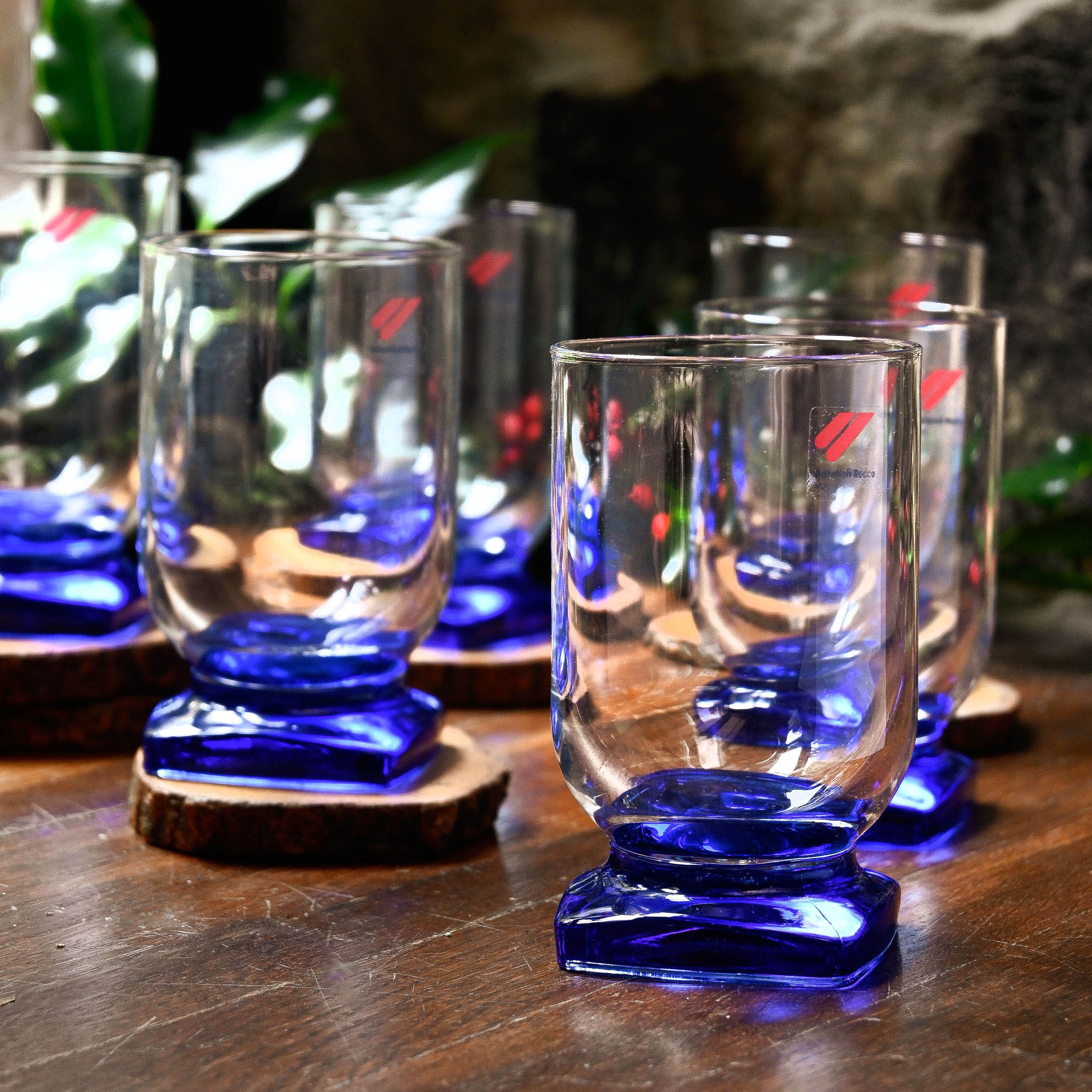 Bormioli Rocco Cobalt Blue 6set ヴィンテージ Bormioli Rocco Cobalt Blue 6set ヴィンテージ