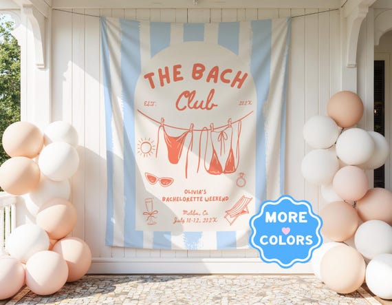 Personalized Bachelorette Banner Bachelorette Tapestry Coastal Bachelorette Decor Beach Bachelorette Banner Bachelorette Weekend Decor