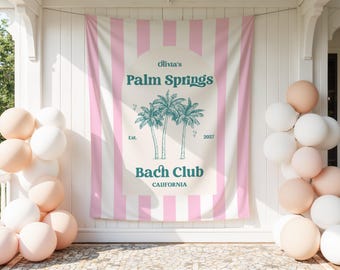 Palm Springs Bachelorette Banner Bach Club Custom Bachelorette Party Sign Bachelorette Banner Bachelorette Decoration Bach Party Decor