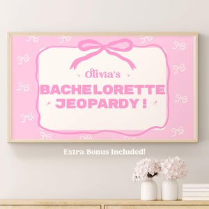 Coquette Bachelorette Jeopardy Game Bow Bach Party Game Bach Party Game Bachelorette Weekend Bach Jeopardy Bridal Shower Game Hen Party Game