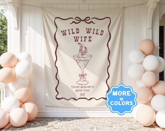 Wild Wild Wife Bachelorette Tapestry Custom Western Party Decor Bachelorette Banner Bachelorette Tapestry Bachelorette Party Sign Cowgirl