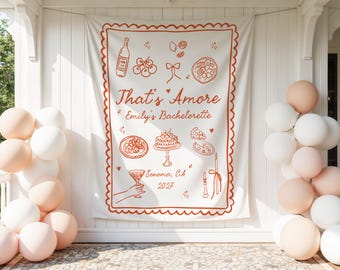 Italian Theme Custom Bachelorette Banner That's Amore Custom Bachelorette Party Sign Bachelorette Party Banner Bachelorette Bach Party Decor