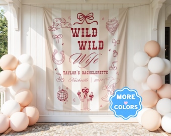 Wild Wild Wife Bachelorette Banner Custom Bachelorette Party Sign Party Banner Bachelorette Decorations Western Bach Party Decor Wild West