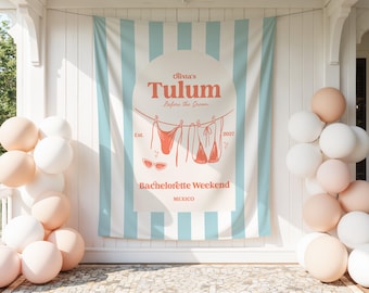 Tulum Bachelorette Banner Bach Club Custom Bachelorette Party Sign Bachelorette Banner Bachelorette Decoration Mexico Bach Party Decor