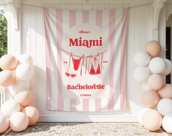Miami Bachelorette Weekend Banner Florida Custom Bachelorette Party Sign Bachelorette Banner Bachelorette Decoration Bach Party Decor