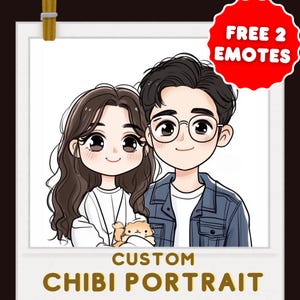 Custom Anime Portrait Commission | Custom Kawaii Portrait | Chibi portrait | Couple Portrait | Family Portrait | Valentine Gift