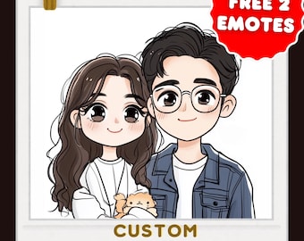 Custom Anime Portrait Commission | Custom Kawaii Portrait | Chibi portrait | Couple Portrait | Family Portrait | Valentine Gift