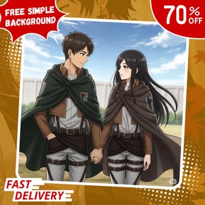 Custom AOT Anime Portrait | Titan Anime Art | Digital Anime Drawing from Photo | Custom Titan Anime Illustration | Personalized Cartoon Art