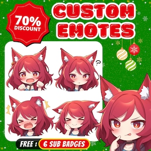 Emote Twitch personalizzate, Emote Chibi, Emote Twitch, Emote Kawaii, YCH, Emote animate, Emote Stream, Emote Anime, Emote natalizie