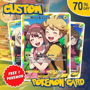 Personalisierte Pokémon Karte, Personalisiertes Pokémon Valentinstag Geschenk, Pokémon Geschenke, Personalisiertes Tierportrait, Valentinstag Geschenk, Pokemon Karten Aufträge