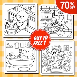 Página para colorear personalizada, libro para colorear, lindos dibujos de garabatos, páginas para colorear para niños y adultos, KDP Amazon, lindos dibujos de garabatos.
