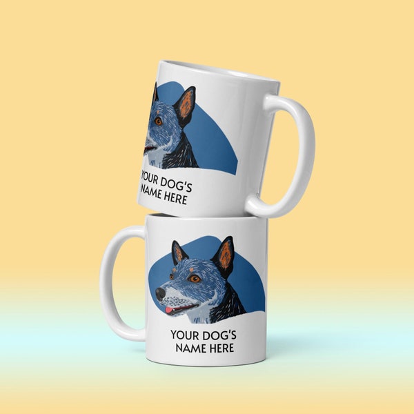 Custom Blue Heeler Coffee Mug, Australian Cattle Dog Gift, Custom Dog Mug, Custom Dog Cup, Dog Lover, Dog Mom, Dog Dad