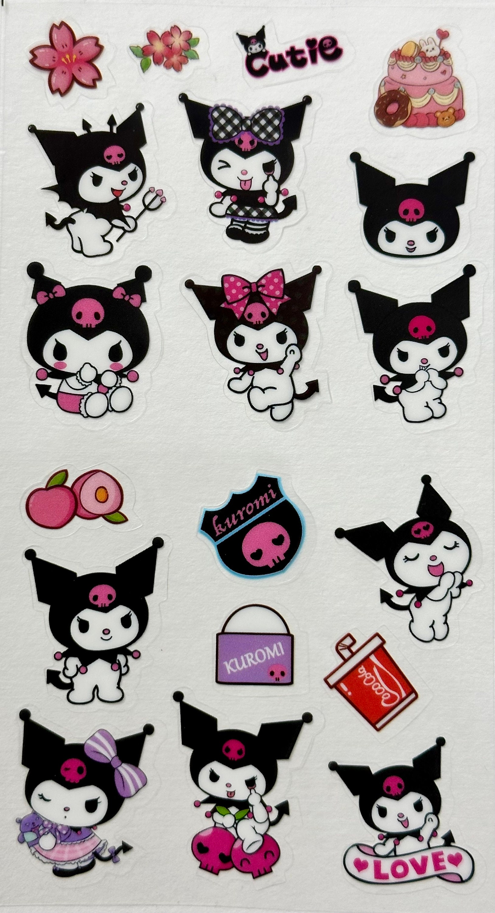 Kuromi Sticker Sheets / Kawaii Sticker Packs / Sanrio / Cute Stickers Kuromi Sticker Sheets / Kawaii Sticker Packs / Sanrio / Cute Stickers