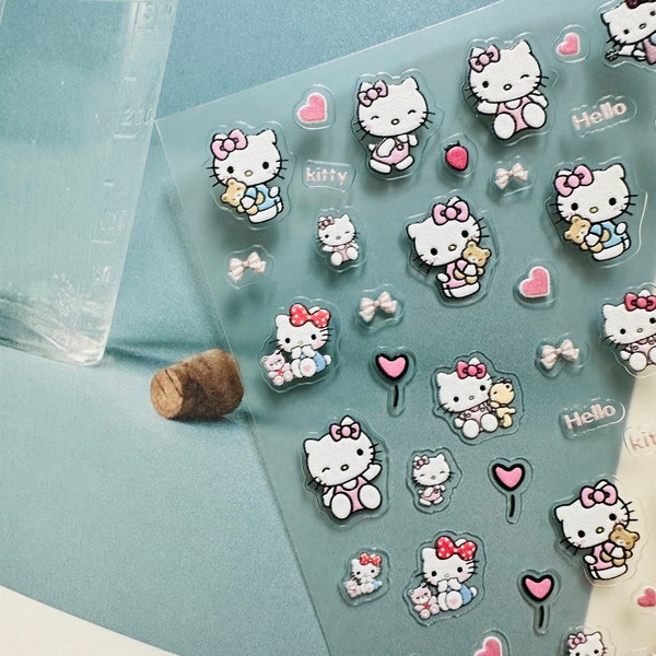 3D Hello kitty stickers, nail art stickers, deco stickers, DIY nailart, nail decals, cinnamoroll stickers, character stickers, cute