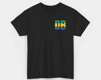 Denis Bouange National Monogram Tee -- Unisex Cotton Tee in Gabon Colors